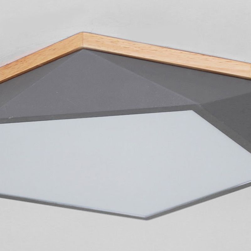 Geometric Macaron LED Ceiling Light in Modern Simplicity Iron Indoor Flush Mount with Acrylic Shade
