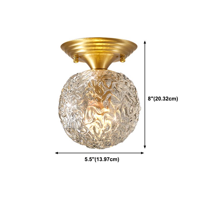Modern Style Spherical Shape Ceiling Light Glass 1 Light Ceiling Light for Restaurant