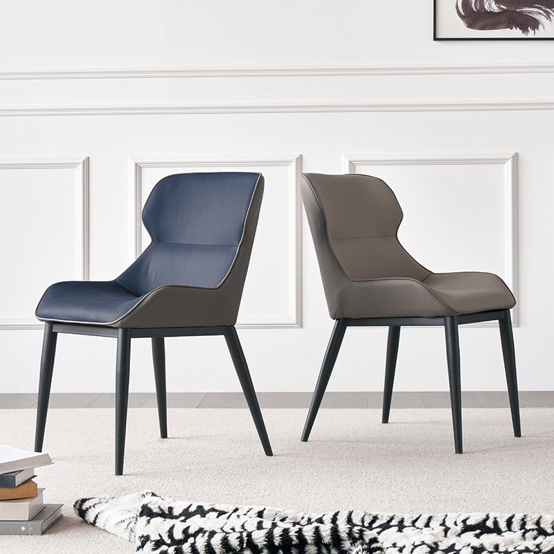 Sillas de comedor estilo moderno Sillón orejero con patas de metal