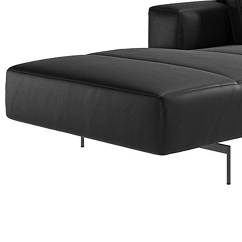 Glam Upholstered Leather Chaise Lounge Couch Metal Chaise Lounge Chair