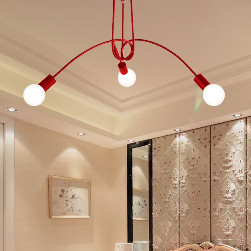 Iluminación de montaje semiempotrado trenzado negro/dorado con bombilla abierta, lámpara de techo de cocina de metal industrial de 3/5/6 luces