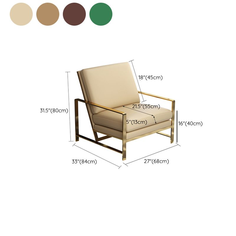 Faux Leather Arm Chair 33.07" Wide Arms Included Chair with Pillow Back