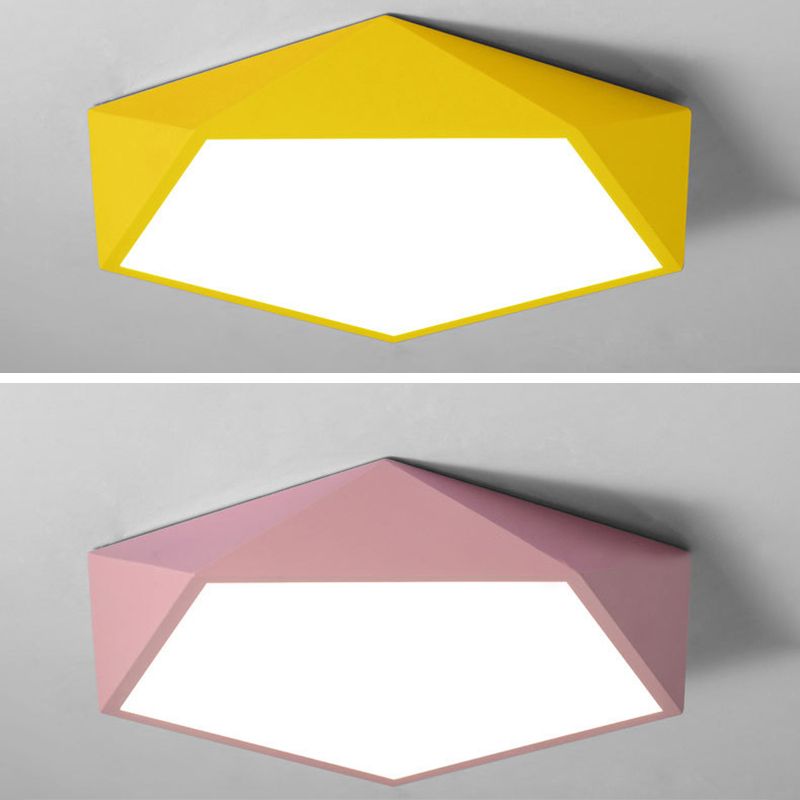 Geometrische Flush Mount Armatuur Minimalistische Stijl Metaal LED Slaapkamer Flush Mount Verlichting