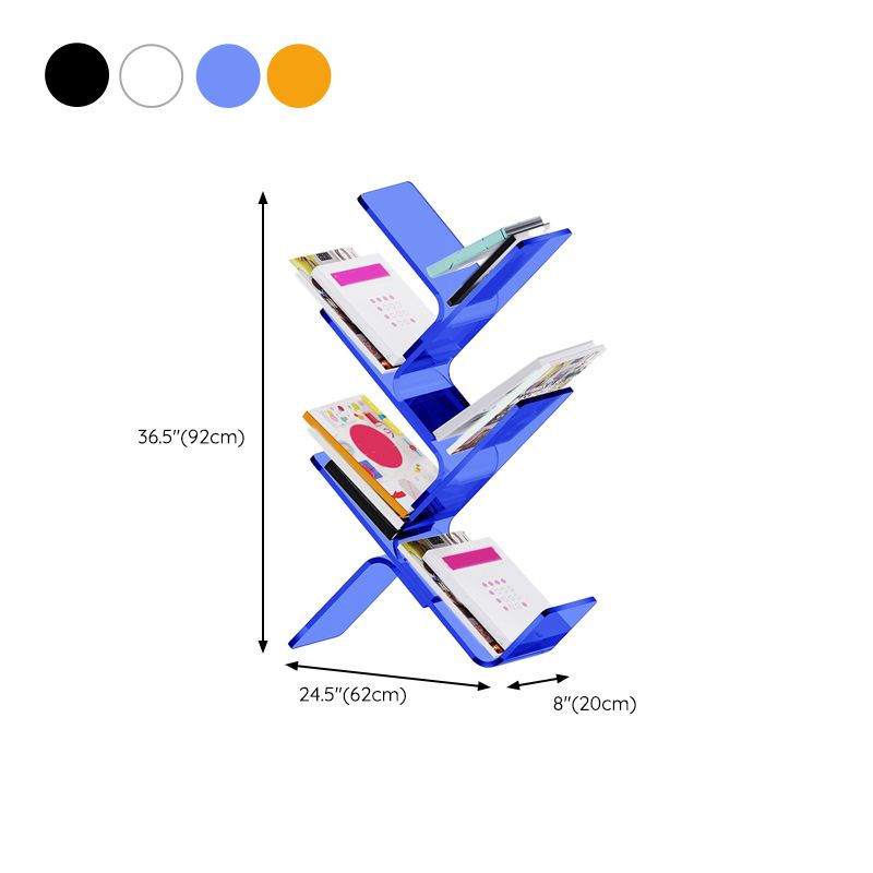 Acrylic Open Back Bookcase Standard Scandinavian Bookshelf with Shelves