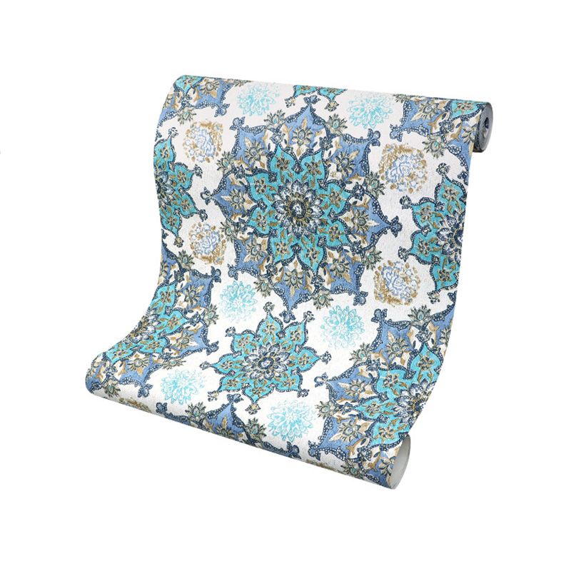 Stain-Resistant Blossoms Wallpaper Non-Woven Material Traditional Wall Covering for Dining Room