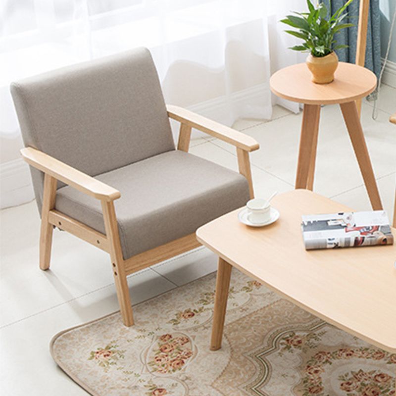 Linen Arm Chair 25.19" L x 23.22" W x 27.95" H Solid Wood Frame Accent Armchair