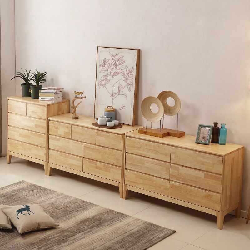 Contemporary 16" W Rubber Wood Storage Chest Bedroom Chest with Drawers