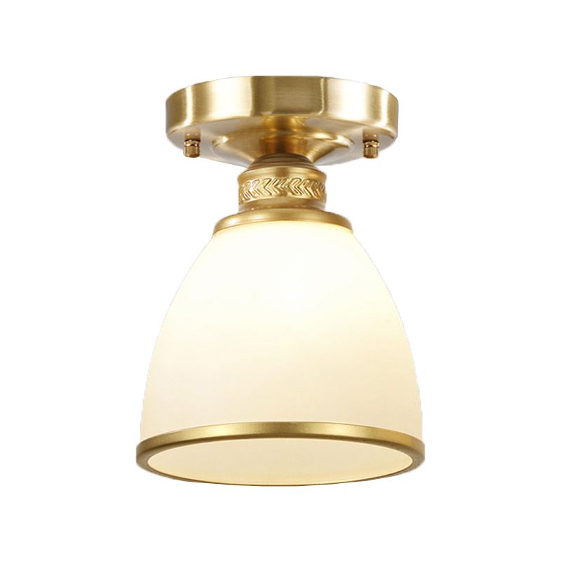 Lámpara de techo con pantalla de cristal tradicional, accesorio de iluminación de montaje empotrado para el hogar