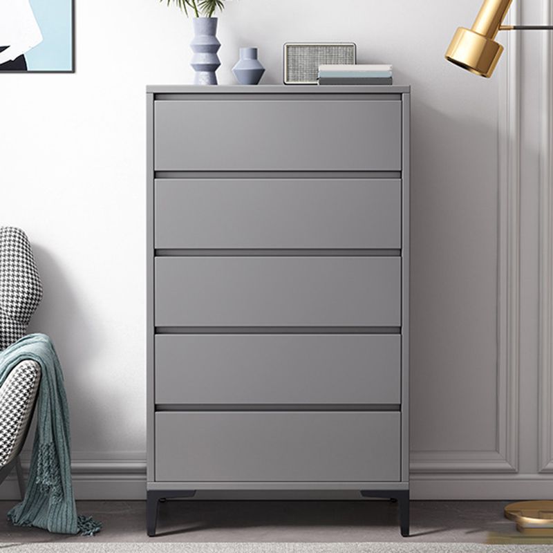 Contemporary Engineered Wood Storage Chest Bedroom Chest in Gray with Drawers