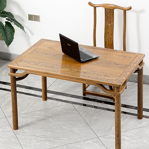 Traditional Style Solid Wood Dining Set with Rectangle Shape Table and 4 Legs Base