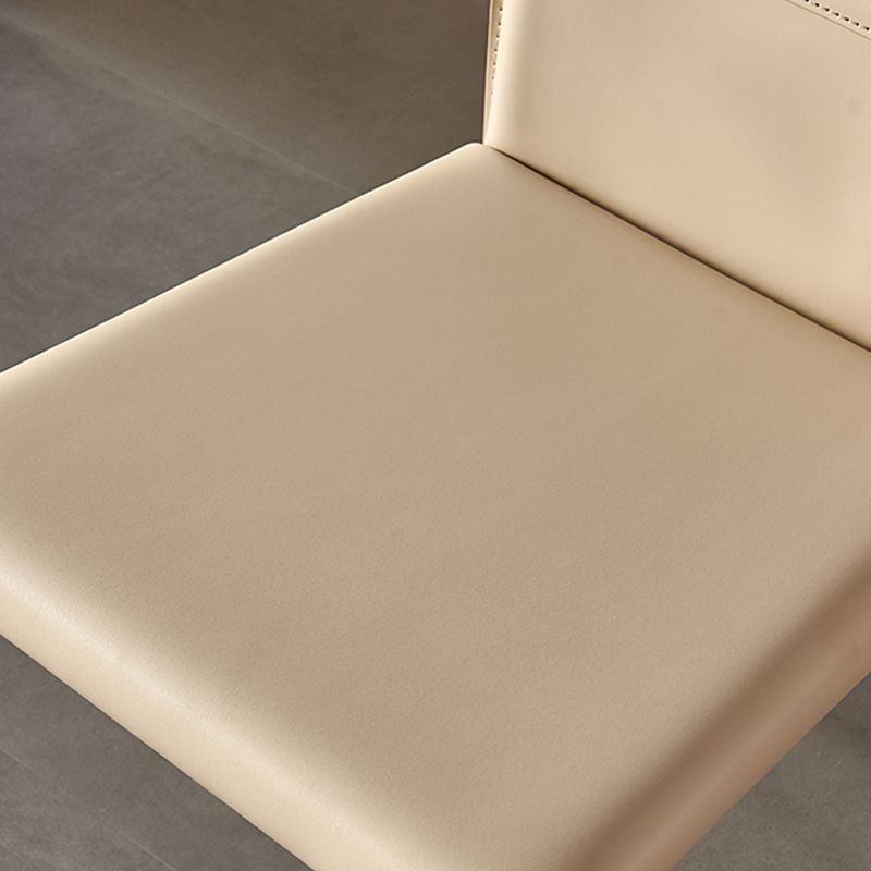 Metal Contemporary Home Side Chair with Leather Legs Matte Finish Dining Chair