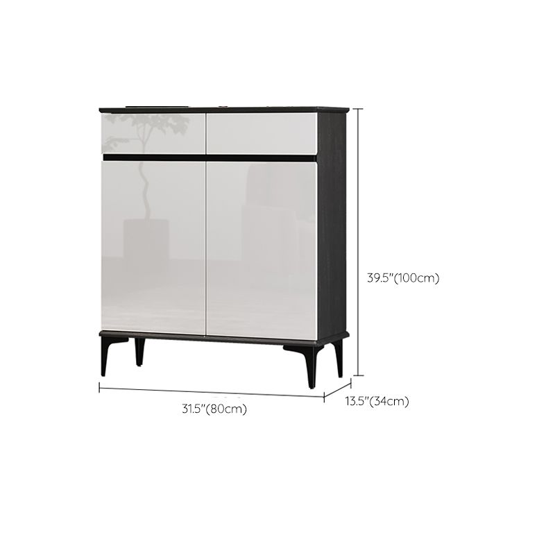 Modern Simple 39.4" Tall Cabinet 2/34 - Drawer Gray and Black Storage Cabinet