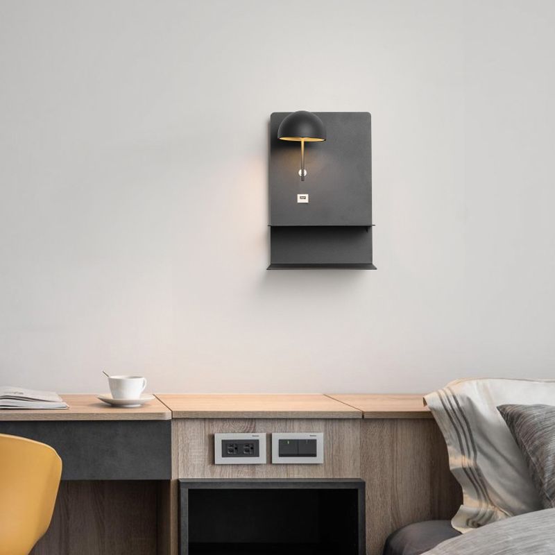 Black Bowl Metal Wall Lighting Modernist LED Metal Wall Mount Light Fixture for Living Room