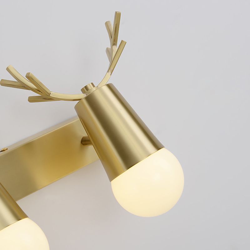 Badezimmer Wandmontage Leuchte zeitgenössische goldene Wandleuchten mit Geweih Metallschatten