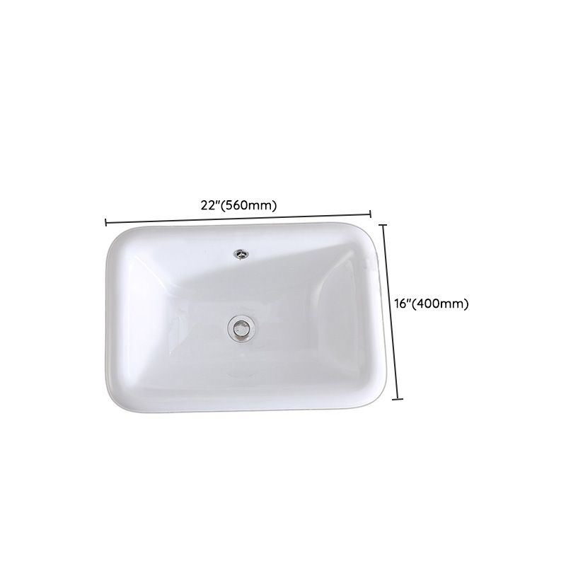 Traditional Drop-in Bathroom Sink Oval Porcelain with Faucet Basin Sink