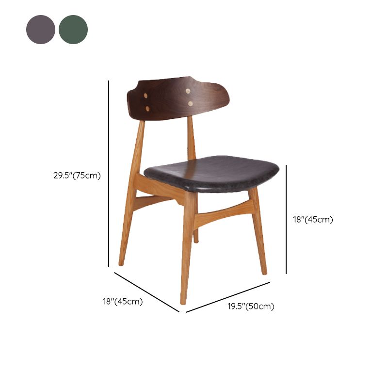 Contemporary Style Side Chair Wood Open Back Dining Room Chair for Home