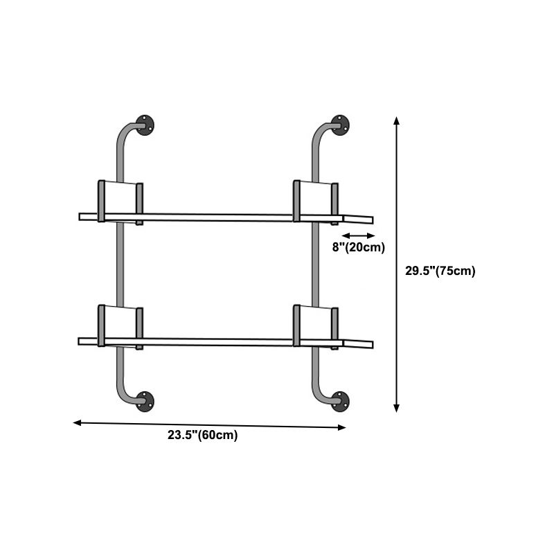Wooden Wall Mounted Bookshelf Industrial Floating Storage Bookcase