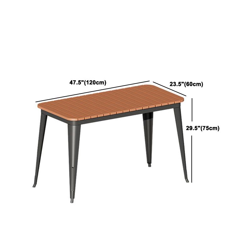 Contemporary Style Wood Table Set 1/2/3/5/7 Pieces Dining Set with Metal Chairs