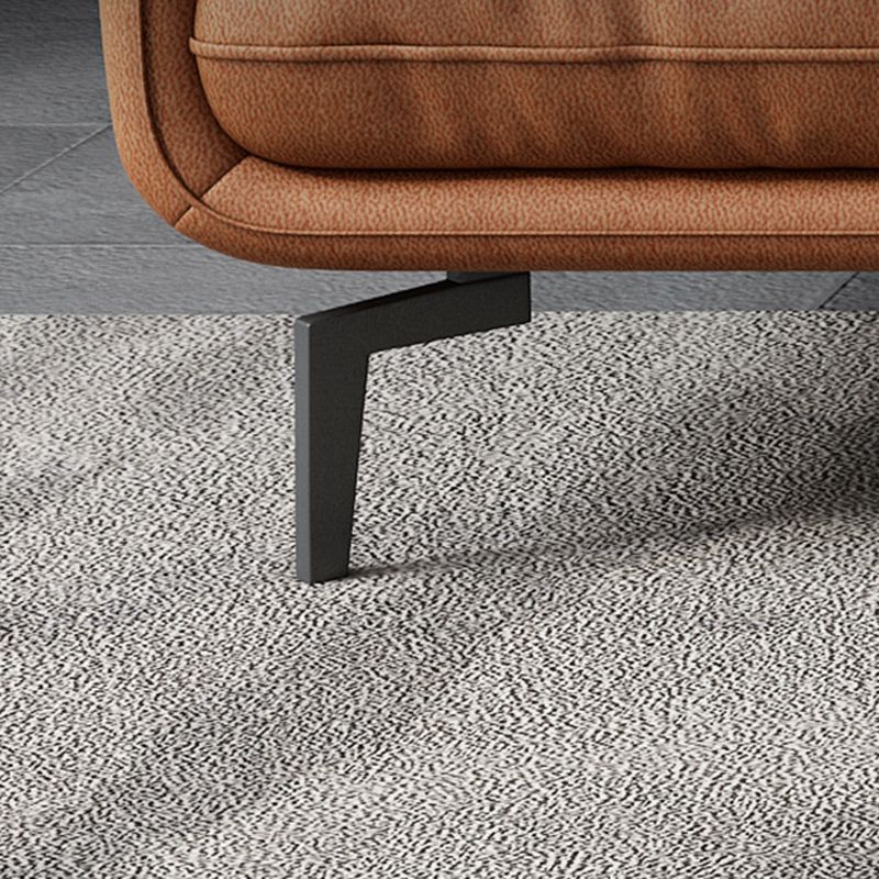 Recessed Arm Tan Contemporary Removable Cushions Faux Leather Sofa & Chaise