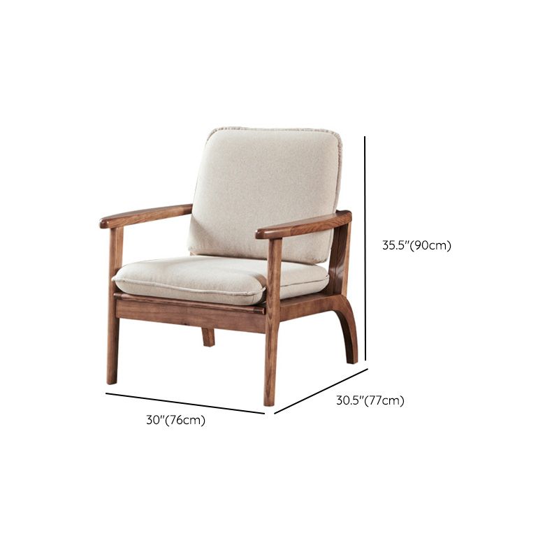 Fabric Sofa in Wooden with Wood Arm Contemporary Living Room Seating