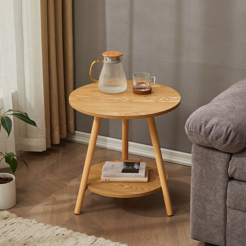 Traditional Style Cocktail Table Artificial Wood White/yellow/natural Color Coffee Table