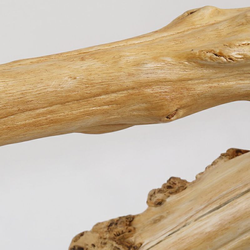 Colgante de suspensión de rama marrón clara de 3 bulbo de 3 bulb con sombra de madera para dormitorio