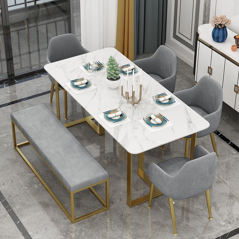 Modern Velvet Chairs & Bench Set 1/2/6/7 Pieces Home Dining Table Set