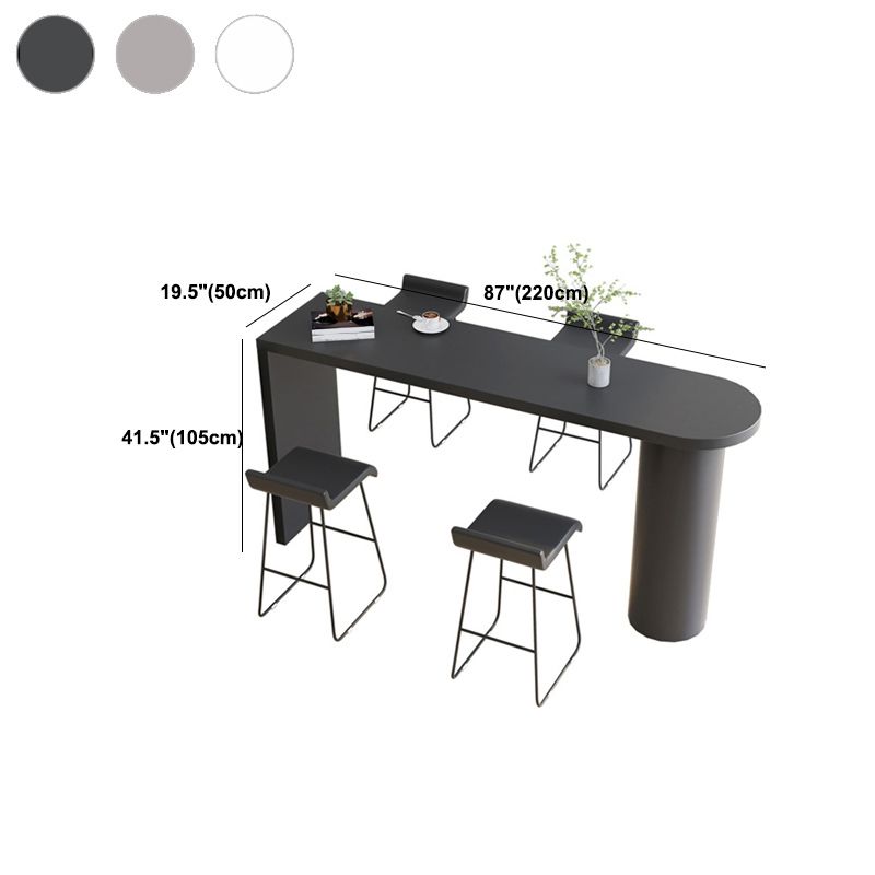 Contemporary Pub Table Solid Wood Free Form Bar Table for Indoor