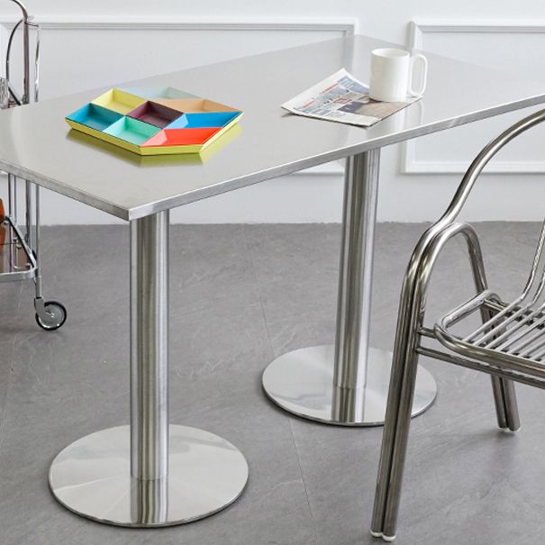 Industrial Style Dining Site Table Stainless Steel Dining Room Collection