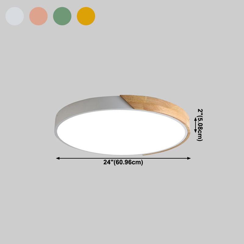 Modern Macaroon Round Shape Ceiling Lamp Iron LED Ceiling Light for Bedroom