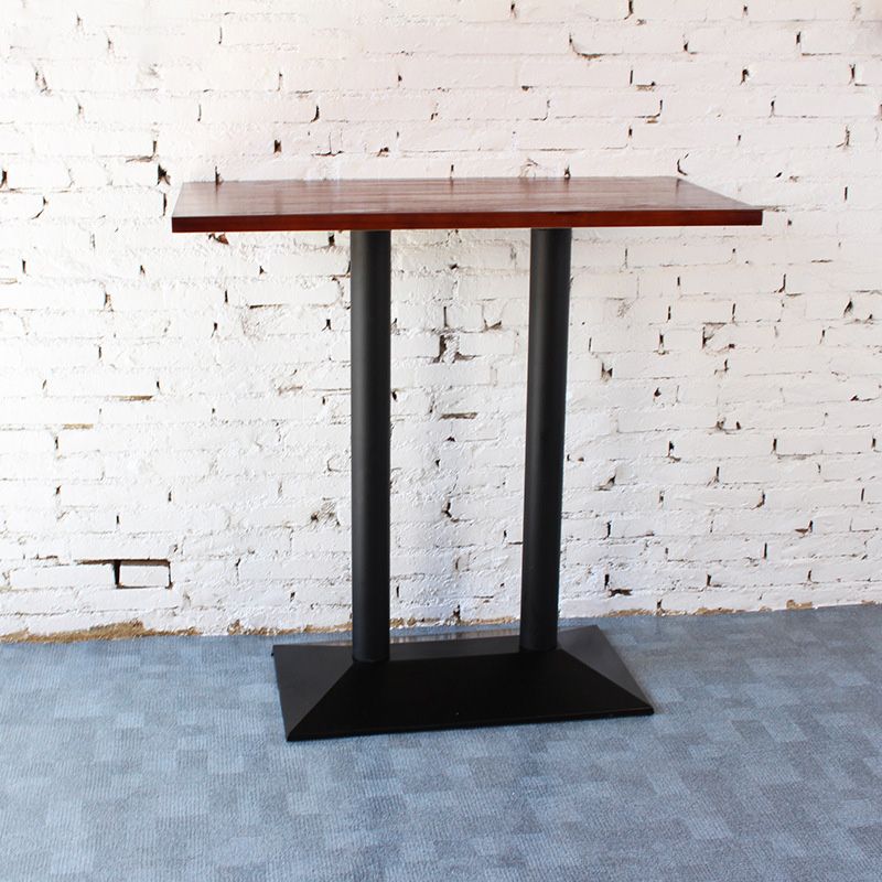 Industrial Solid Wood Bar Table Black Frame Dining Table for Bistro