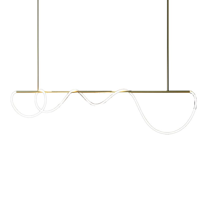 1 Light Linear Pendant Lighting Modern Metal Island Lighting