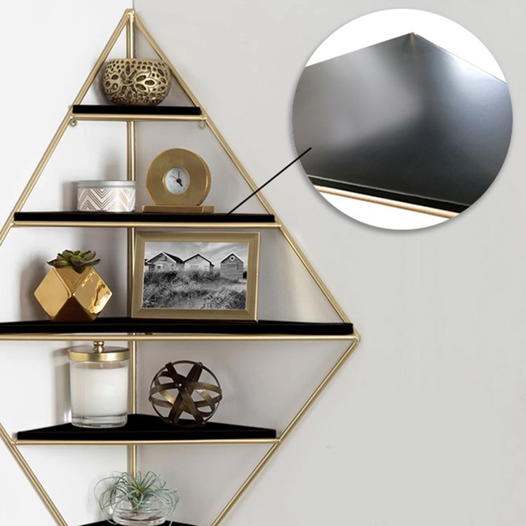 Iron Frame Wall Mounted Bookshelf Industrial Vertical Manufactured Wood Shelf Bookshelf