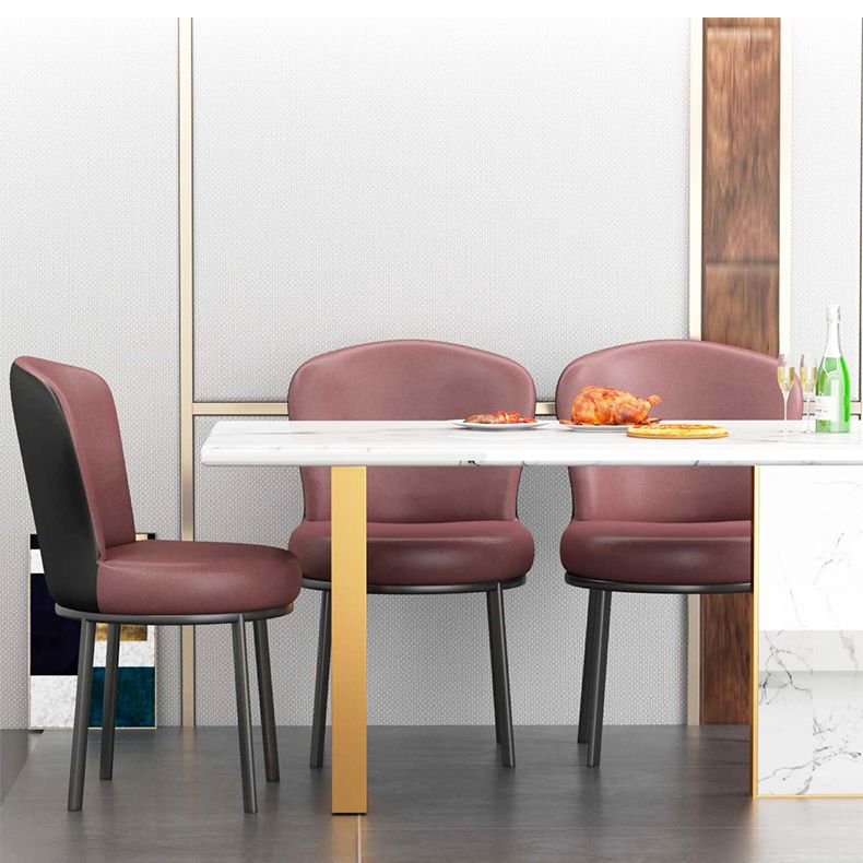 Chaises latérales rembourrées de style contemporain, chaise sans accoudoirs à dossier solide pour un usage domestique