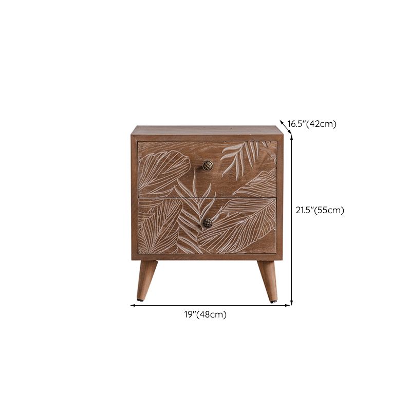 Mid-Century Modern Cabinet Solid Wood Rectangle with Drawer Accent Cabinet
