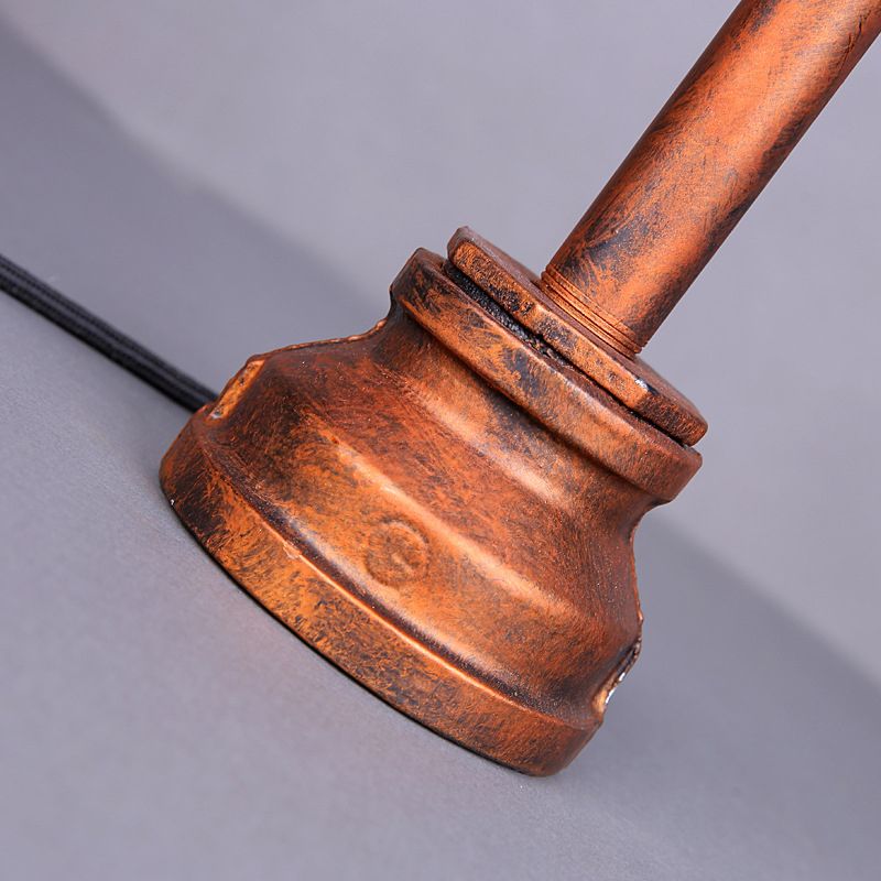 1 Light Exposed Table Lighting Industrial Style Copper / Antique Black Metal Table Lampe avec conception de tuyaux pour restaurant