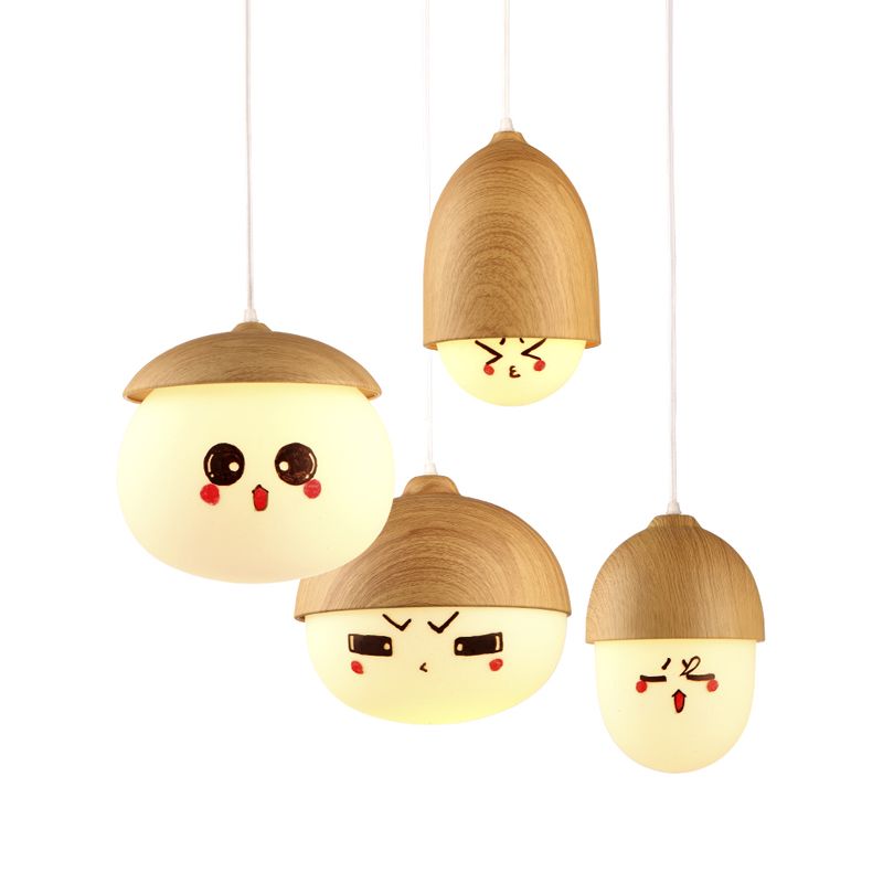 LAMPE DE TRAPLE DE FINE DE BOIS NORDIQUE 1-LIGHT BLANC SUSPENSION SUSPENSION POUR CAFE