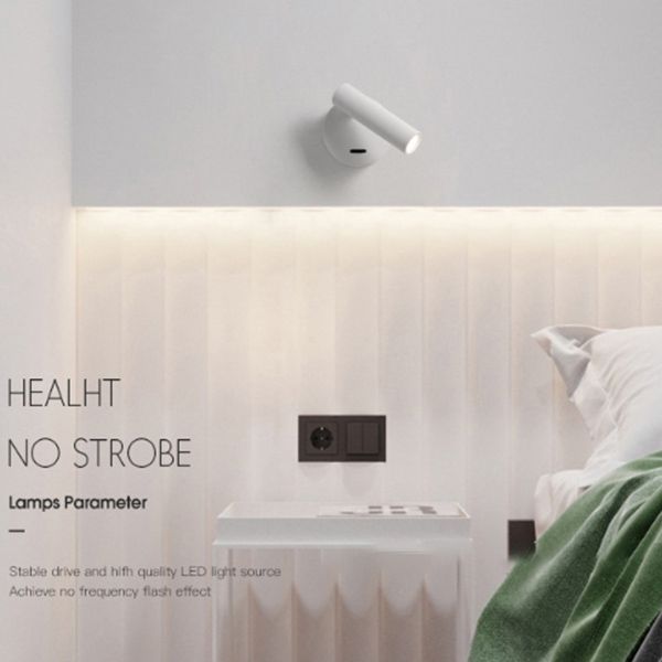 Armed Wall Sconce Light Modern Metal Wall Light with Acrylic Shade for Bedroom