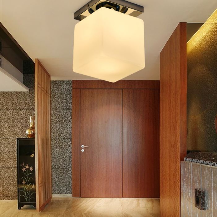 Gang Deckenmontage Leuchte simple weiße Deckenleuchte mit quadratischem Schatten