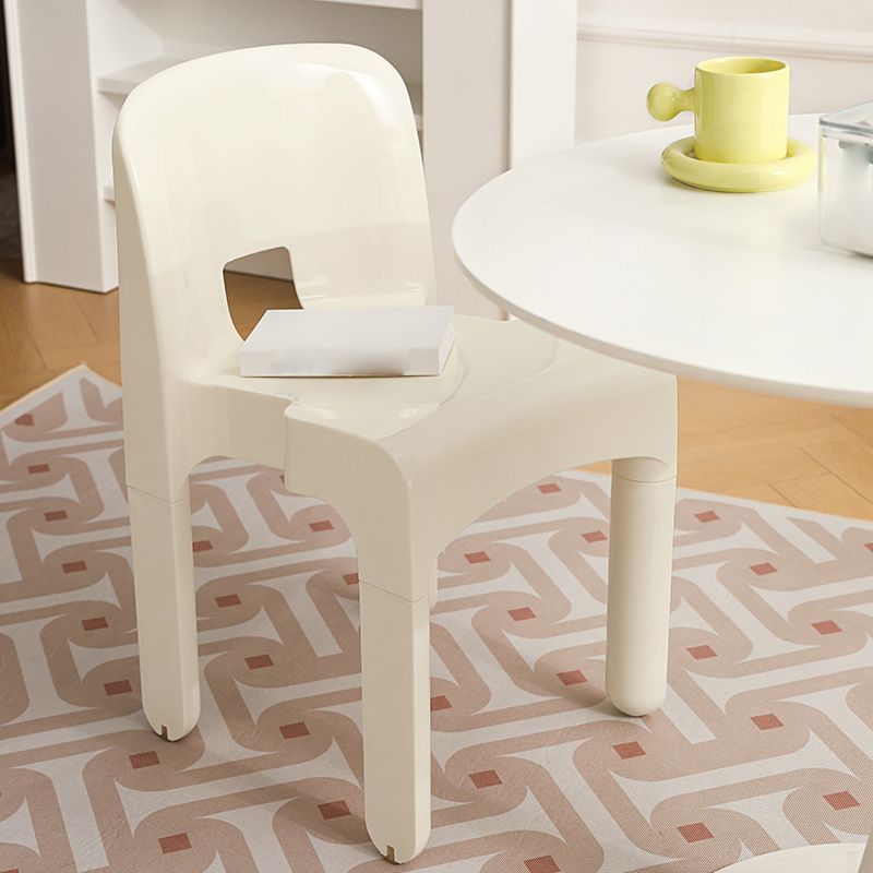 Modern Plastic Side Chair Open Back Armless Chair for Dining Room