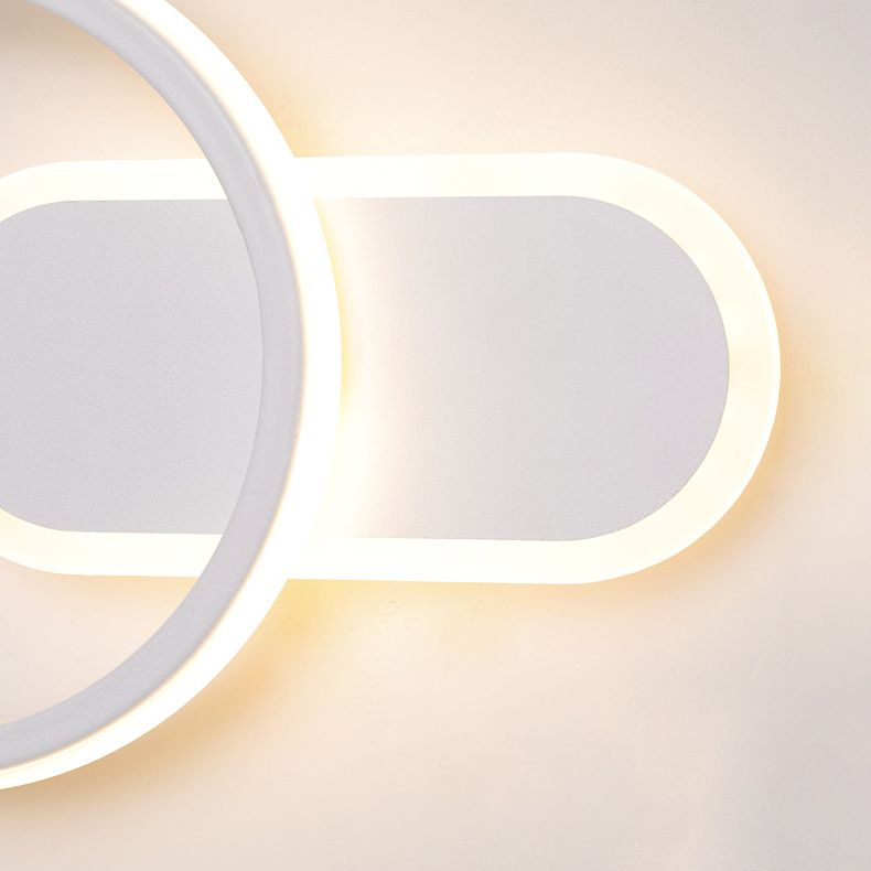 Single White Modernism Wall Mounted Sconce LED Statement Wall Light for Bedroom