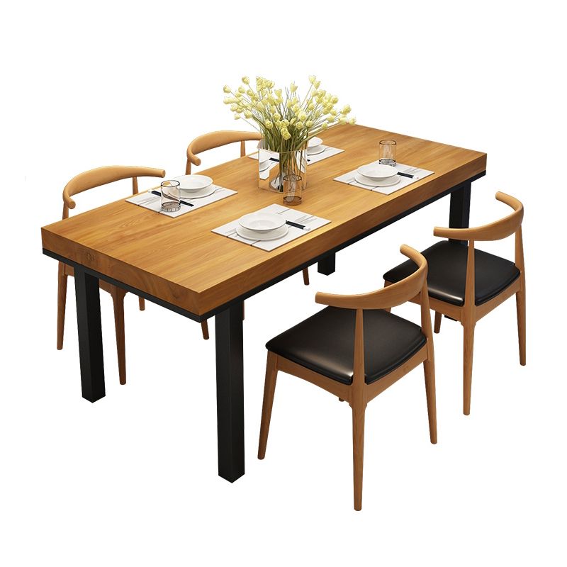 Industrial Rectangle Dining Set 1/2/5 Pieces Solid Wood Dinette Set for Shop
