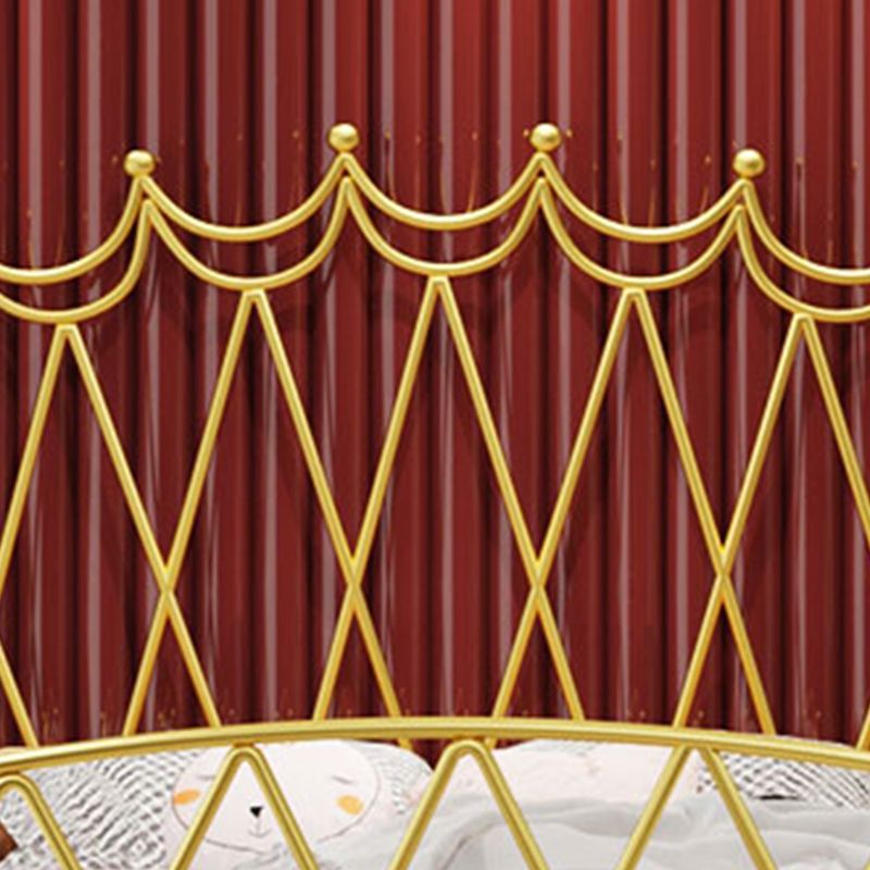 Glam Metal Arched Standard Bed with Open-Frame Headboard, Mattress Not Included