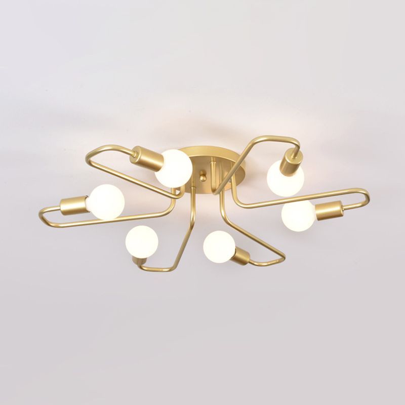 Minimalist Metallic Ceiling Light Contemporary Flush Mount Light Fixture
