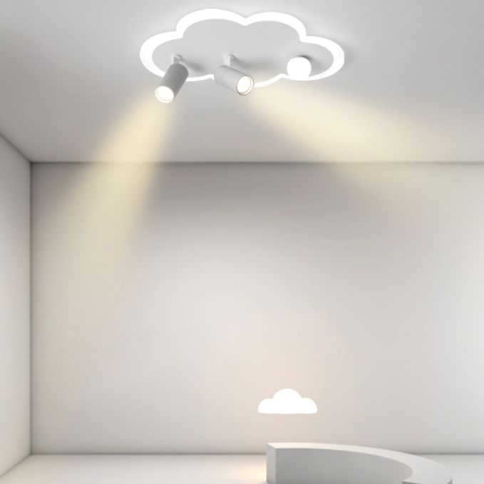 Wolkenform Aluminium LED Flush Mount Modern White Flush Bedroom Ceiling Lights mit Spotlight