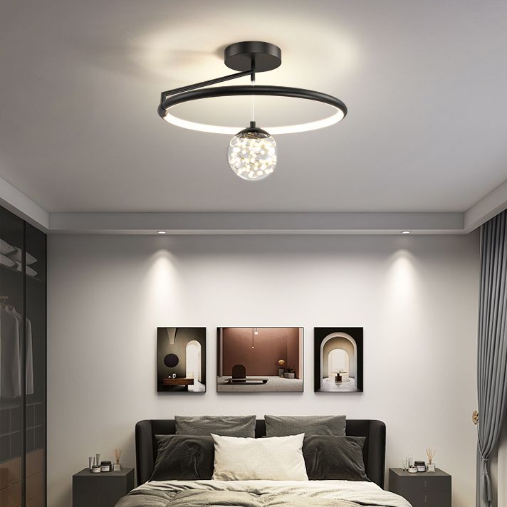 2- Light Spherical Ceiling Lamp Modern Style Glass Ceiling Lighting for Living Room