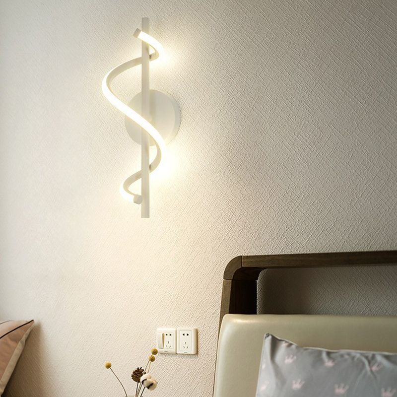 Linear Shape Wall Lamp Modern Style Acrylic 1 Light Sconce in White and Black