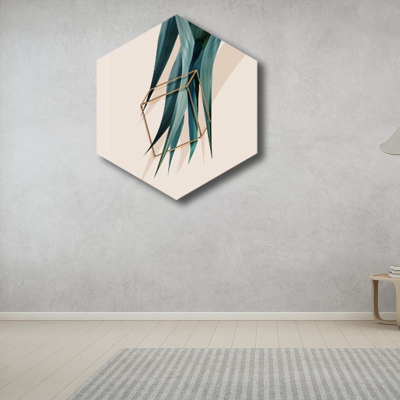 Cactus Wall Art Print Contemporary Botanical Canvas in Pastel Color for Boys Bedroom