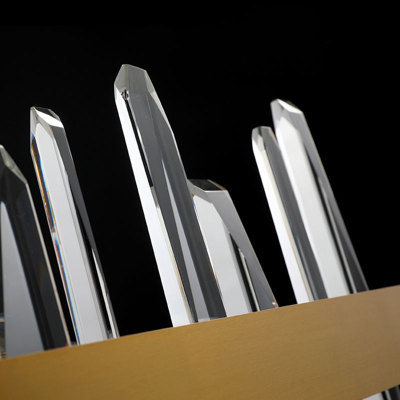 Illuminazione a parete in cristallo a forma di bastoncino Finitura oro minimalista Apparecchiatura a LED per camera da letto