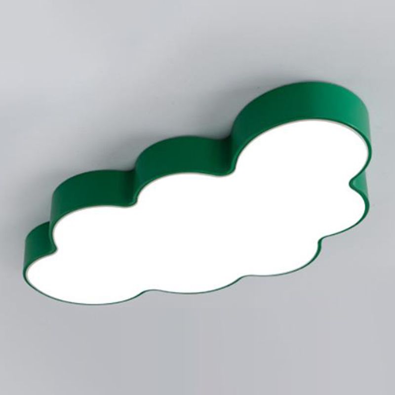 Cloud Kindergarten Flush Mount Lighting Metallic Kids Style LED-Unterputz-Halterung mit Acryl-Farbton